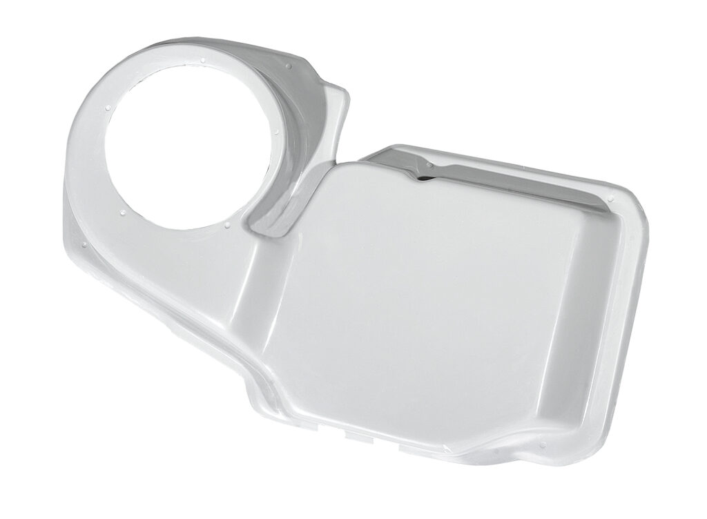 A handheld magnifying glass with a built-in light and a rectangular base.