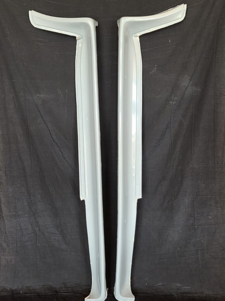 Pair of gray car side skirts