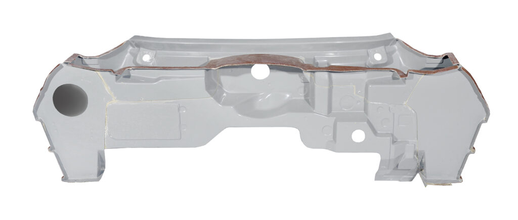 Clear plastic bag with brown handle and zipper.