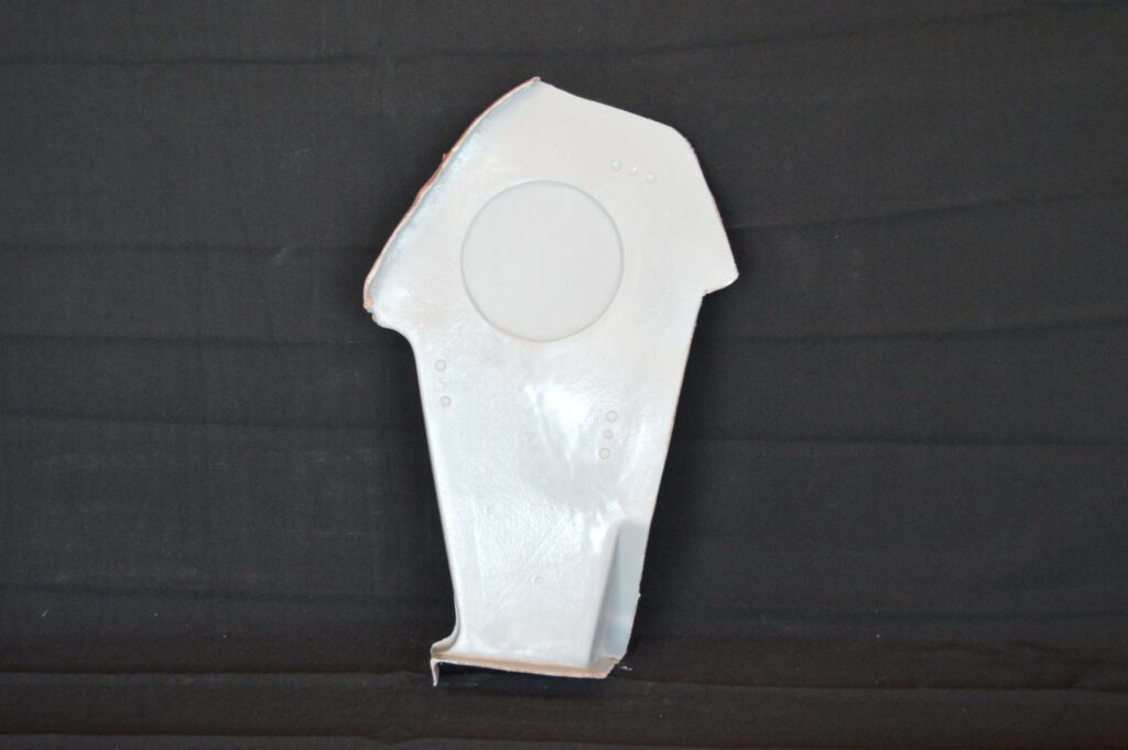 White plastic panel with circular recess