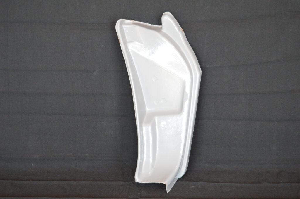 White polystyrene takeout tray on black background