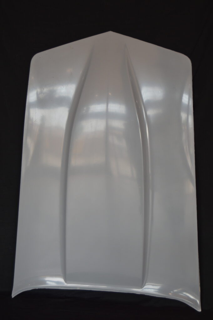 White boat hull against black background